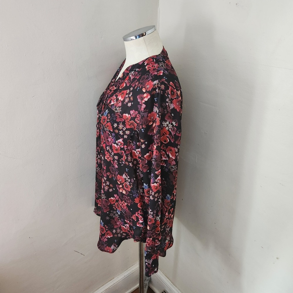 ANA A New Approach Pink Floral Blouse Women's Medium - Picture 5 of 5